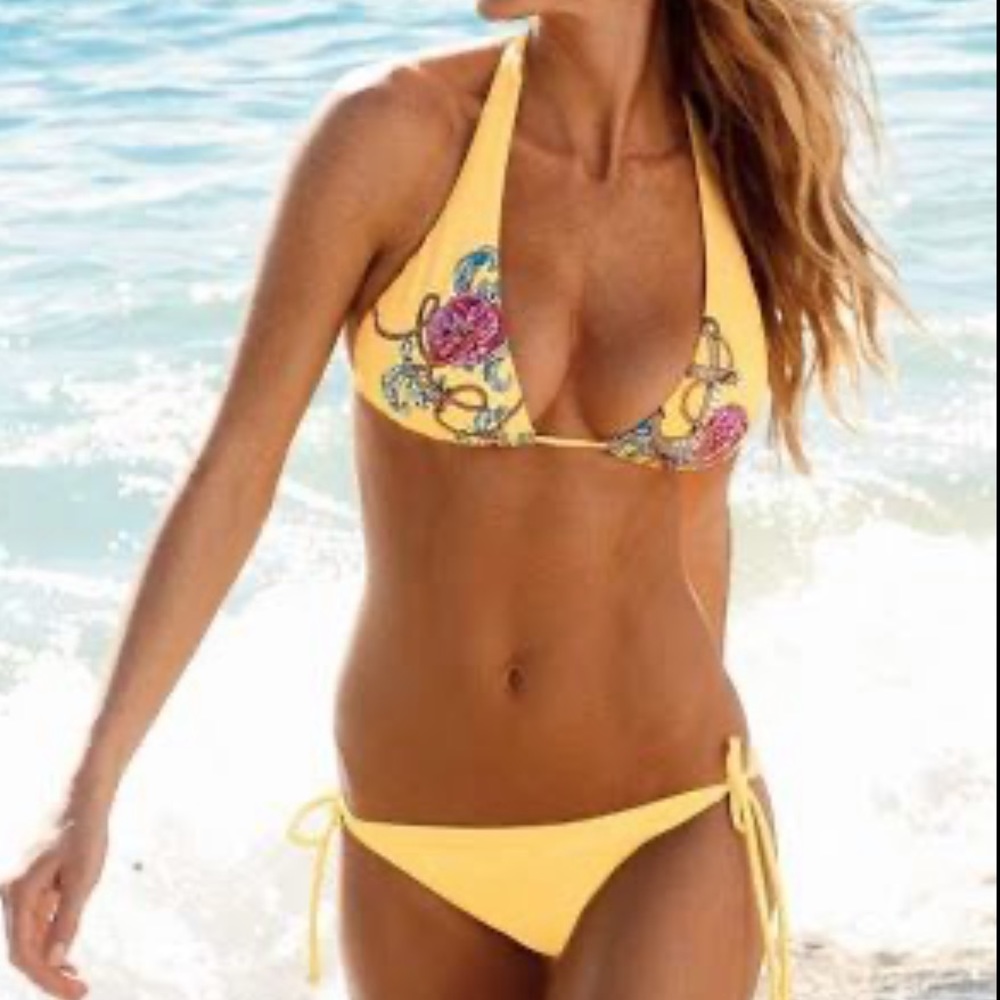 Victoria’s Secret Bikini BLING Yellow True Forever - Picture 2 of 8
